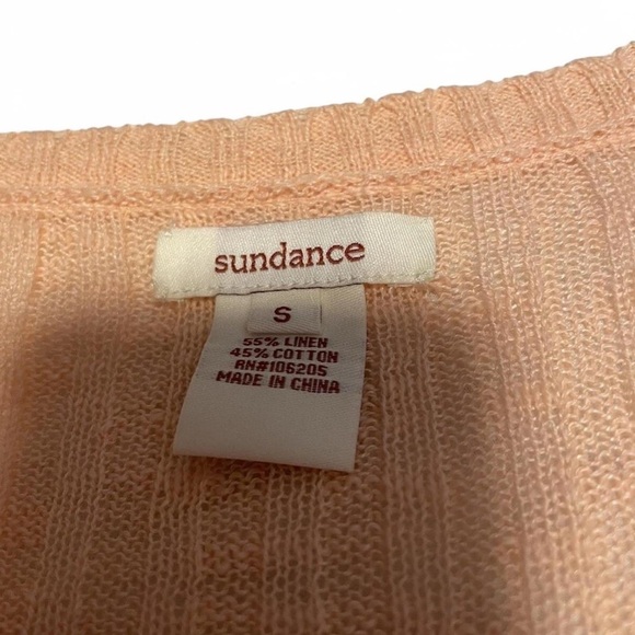 Sundance Women's Small Knit Cardigan Sweater Linen Blend Lightweight Peach - Picture 3 of 3
